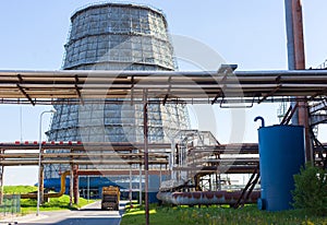 Part of thermal power plant. Water-cooling tower.