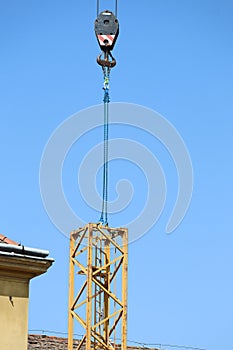 Part of the tower crane at the construction site