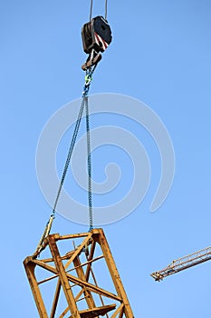 Part of the tower crane at the construction site