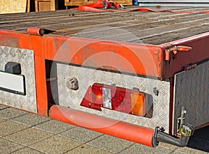 Part of a trailer camion