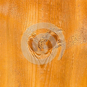 Part of uncolored rough wooden plank with heart shape knot. photo