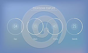 Part of the User interface Clock countdown template for application, Vector UI elements. Design of countdown timer for