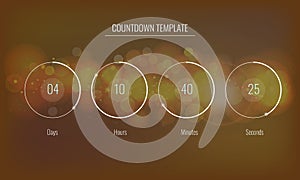 Part of the User interface Clock countdown template for application, Vector UI elements. Design of countdown timer for