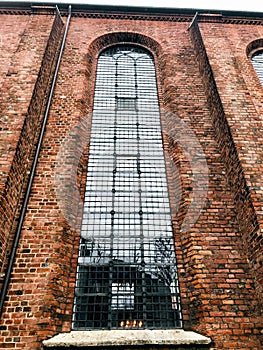 Part view of the exteriour detail Church of the Holy Spirit Ghost on Copenhagen