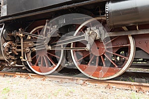 Part of vintage steam train