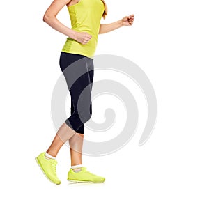 Part of Walking sporty woman