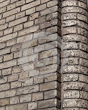 Part of the wall of an old building made of bricks