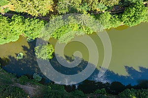 Part of the Wispersee in the Taunus / Germany from above