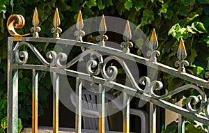 Part of a wrought iron fence near a private house in Zichron Yaakov, Israel.