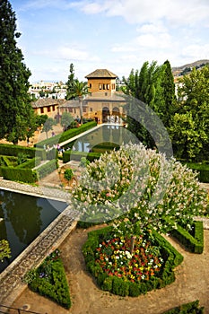 Partal Palace in the Alhambra of Granada, Andalusia, Spain