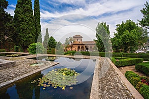 Partal Palace and Gardens at El Partal area of Alhambra - Granada, Andalusia, Spain