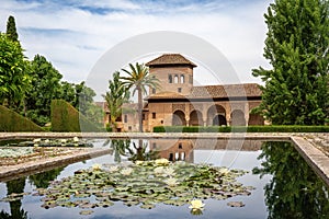 Partal Palace and Gardens at El Partal area of Alhambra - Granada, Andalusia, Spain