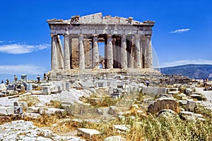 Parthenon at acropolis in Athens