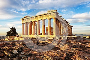 Parthenon on Acropolis, Athens, Greece. It is a main tourist attraction of Athens