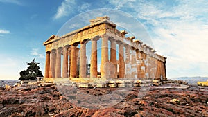 Parthenon on Acropolis - Athens, Greece. Nobody