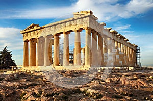 Parthenon on Acropolis, Athens, Greece. Nobody