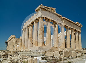 Parthenon ancient greek temple in greek capital Athens Greece