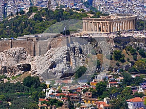 Parthenon ancient marble temple on Acropolis hill, Athens, Greece