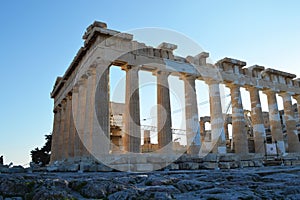 Parthenon in athens acropolis side view