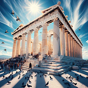 parthenon athens greece greek ancient places - ai generated