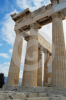 Parthenon columns closeup details