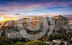 The Parthenon Temple at the Acropolis of Athens, Greece