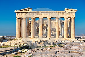 The Parthenon temple in Acropolis, Athens, Greece.