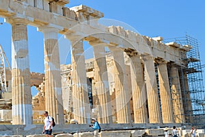 Parthenon temple in Acropolis in Athens, Greece on June 16, 2017.