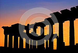 Parthenon temple at sunset