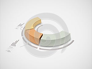 Partial 3d donut chart in motion