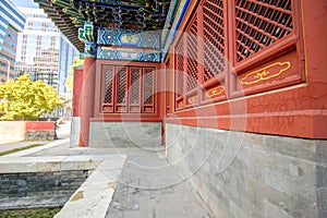 Partial close-up of the apse of the Capital City God Temple in Xicheng District, Beijing