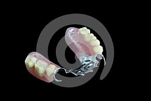 Partial Denture on black background