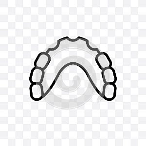 Partial Denture vector linear icon isolated on transparent background, Partial Denture transparency concept can be used for web an