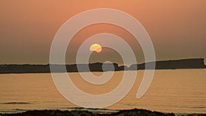 Partial eclipse of the sun seen on Peniche, Portugal