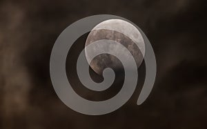 Partial full moon eclipse from 28 october 2023