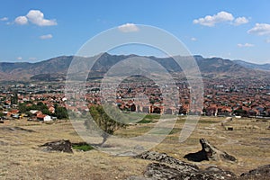 Partial panorama of city Prilep in Macedonia