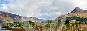 Partial panorama of Glencoe, in the highlands of Scotland