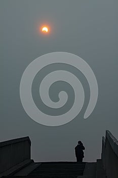 Partial solar eclipse, Beijing