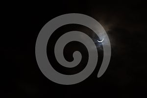 Partial Solar Eclipse on a Cloudy Day in Kristiansand Norway