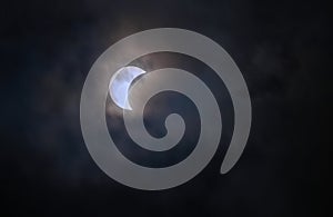 Partial Solar Eclipse on a Cloudy Day
