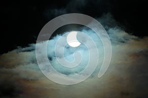 Partial Solar Eclipse 20.03.2015 on a Cloudy Day. Scientific background, astronomical phenomenon