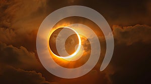 Partial solar eclipse through cloudy skies