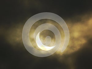 Partial Solar Eclipse Looks Like Crescent Moon