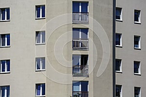 Partial view of the apartment building