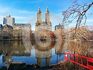 Partial view of Central Park in Manhattan, New York