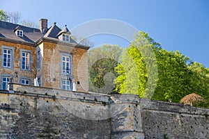 Partial view of chateau Neercanne located on the Dutch - Belgium