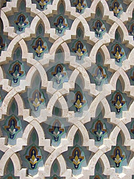 A partial view of Hasan II mosque in Casablanca, Morocco. It is one of the biggest mosques in the world