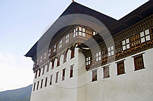 Partial view of the King`s Palace. Known as Dechencholing Palace. Thimphu.