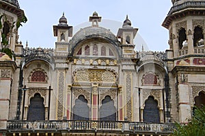 Partial view of The Lakshmi Vilas Palace, was built by Maharaja Sayajirao Gaekwad 3rd in 1890, Vadodara Baroda, Gujarat photo