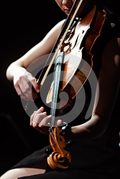 View of musician playing symphony on